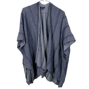 DREW cotton striped kimono blue XS oversized boho vacation Resort